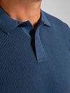 Suitable Respect Polo Shirt Structure Knit Blue Model / Detail