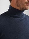 Suitable Rollkragenpullover Structure Melange Navy Model / Detail