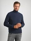 Suitable Turtleneck Pullover Structure Melange Navy Model / Voorkant with Stefan