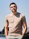 Suitable Knitted T-shirt Pocket Compact Camel Model / Voorkant mit Bram