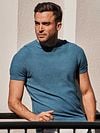 Suitable Piqué T-shirt Linen Blue Model / Sfeerbeeld with Bram