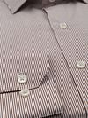 Suitable Twill Shirt Extra Long Sleeves Stripe Brown Product / Detail