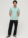 Superdry Piqué Polo Shirt Melange Light Green Model / Voorkant