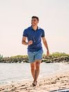 Suitable Swimshort Print Navy Model / Voorkant with Bram
