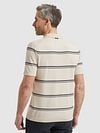 Vanguard Knitted Polo Shirt Stripes Beige Model / Achterkant