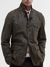 Barbour Veste Beacon Ciré Vert Olive Model / Detail