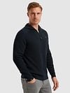 Vanguard Sweater Half Zip Textured Rib Navy Model / Voorkant
