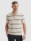 Vanguard Knitted Polo Shirt Stripes Beige Model / Voorkant
