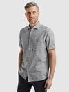 Vanguard Short Sleeve Shirt Linen Blend Dark Slate Model / Voorkant