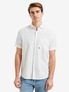 Vanguard Short Sleeve Overhemd Linnen Blend Wit Model / Voorkant