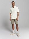 No Excess Short Sleeve Shirt Linen Blend White Model / Voorkant