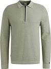 Cast Iron Long Sleeve Half Zip Poloshirt Structuur Lichtgroen CPS2502820-6169 kopen | Suitable
