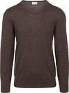 Profuomo Pull-over Col-V Laine Merinos Marron Foncé PPVJ30026E-H2 commander en ligne | Suitable