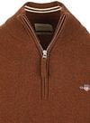 Gant Halfzip Wool Sweater Logo Brown Product / Detail