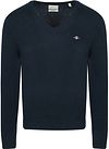Gant Pullover V-Neck Wool Blend Navy Melange 8050274-480 order online | Suitable