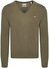 Gant Pullover V-Neck Wool Blend Army Green 8050274-301 order online | Suitable