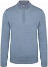 Profuomo Half Zip Pullover Merinowol Melange Blauw PPVJ30003F-M kopen | Suitable