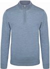 Profuomo Pullover Half Zip Laine Merino Bleu Melange commander en ligne | PPVJ30003F-M | Suitable Luxembourg