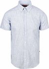 Suitable Korte Mouwen Hemd Cotton Slub Streep Blauw SH-SHSL-CO-STBL-25.05 stripe kopen | Suitable