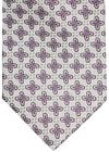 Suitable Tie Silk Stripe Flowers White Product / Detail