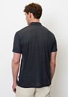 Marc O'Polo Polo Shirt Linen Navy Model / Achterkant