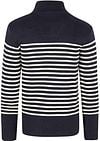 Armor-Lux Camionneur Half Zip Sweater Wool Stripes Navy Product / Achterkant