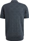 Cast Iron Knitted Half Zip Poloshirt Structure Bleu Product / Achterkant