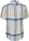 Gant Short Sleeve Shirt Linen Checks Blue Product / Achterkant