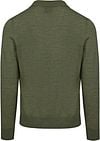 King Essentials The Robert Long Sleeve Poloshirt Merino Army Grün Product / Achterkant