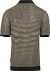 Marc O'Polo Knitted Poloshirt Streifen Schwarz Beige Product / Achterkant