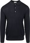 Profuomo Longsleeve Polo Shirt Merino Wool Navy order online | Suitable