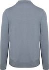 Profuomo Longsleeve Polo Shirt Merino Wool Blue