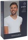 Suitable Vitasu T-Shirt V-Neck White 2-Pack Verpakking