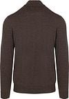 Profuomo Half Zip Pullover Merino Wool Dark Brown Product / Achterkant