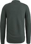 Cast Iron Long Sleeve Half Zip Polo Shirt Structure Green Product / Achterkant