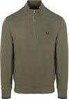 Fred Perry Half Zip Trui Olijfgroen M3574-W49 kopen | Suitable