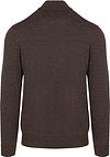 Profuomo Pullover Half Zip Laine Merino Marron Foncé Product / Achterkant