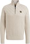 PME Legend Knitted Half Zip Trui Ecru PKW2409324-7013 kopen | Suitable