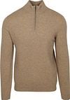 Steppin' Out Half Zip Trui Merinowol Beige kopen | Suitable