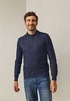 State Of Art Sweater Polo Collar Melange Navy Model / Voorkant