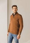 State Of Art Pull Half Zip Hazelnut Marron Model / Voorkant