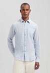 Dstrezzed Shirt Clay Seersucker Blue Stripe Model / Voorkant