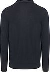 Profuomo Longsleeve Polo Laine Merino Marine Product / Achterkant