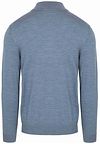 Profuomo Half Zip Pullover Merino Wool Melange Blue Product / Achterkant