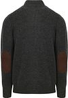 Barbour Zip Cardigan Lambswool Patch Dark Grey Product / Achterkant