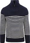 Knowledge Cotton Apparel Halfzip Wollpullover 1080046-8021 Blue stripe kaufen | Suitable