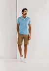 State of Art Poloshirt Faded Leaf Light Blue Model / Voorkant