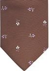 Suitable Tie Silk Stripe Flowers Brown Product / Detail