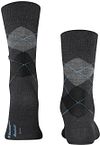 Burlington Chaussettes Manchester Carreaux Anthracite 3095 Product / Achterkant