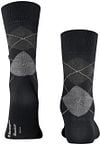 Burlington Manchester Socken Kariert Schwarz 3000 Product / Achterkant